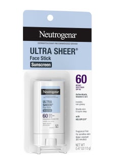 Neutrogena Neutrogena Ultra Sheer SPF 60 Face Sunscreen Stick, Water Resistant Facial Stick with Broad Spectrum SPF 60 Protection for Sensitive Skin, Mini Travel Sunscreen, Oxybenzone-Free, 0.47 ozounce  - Image 3