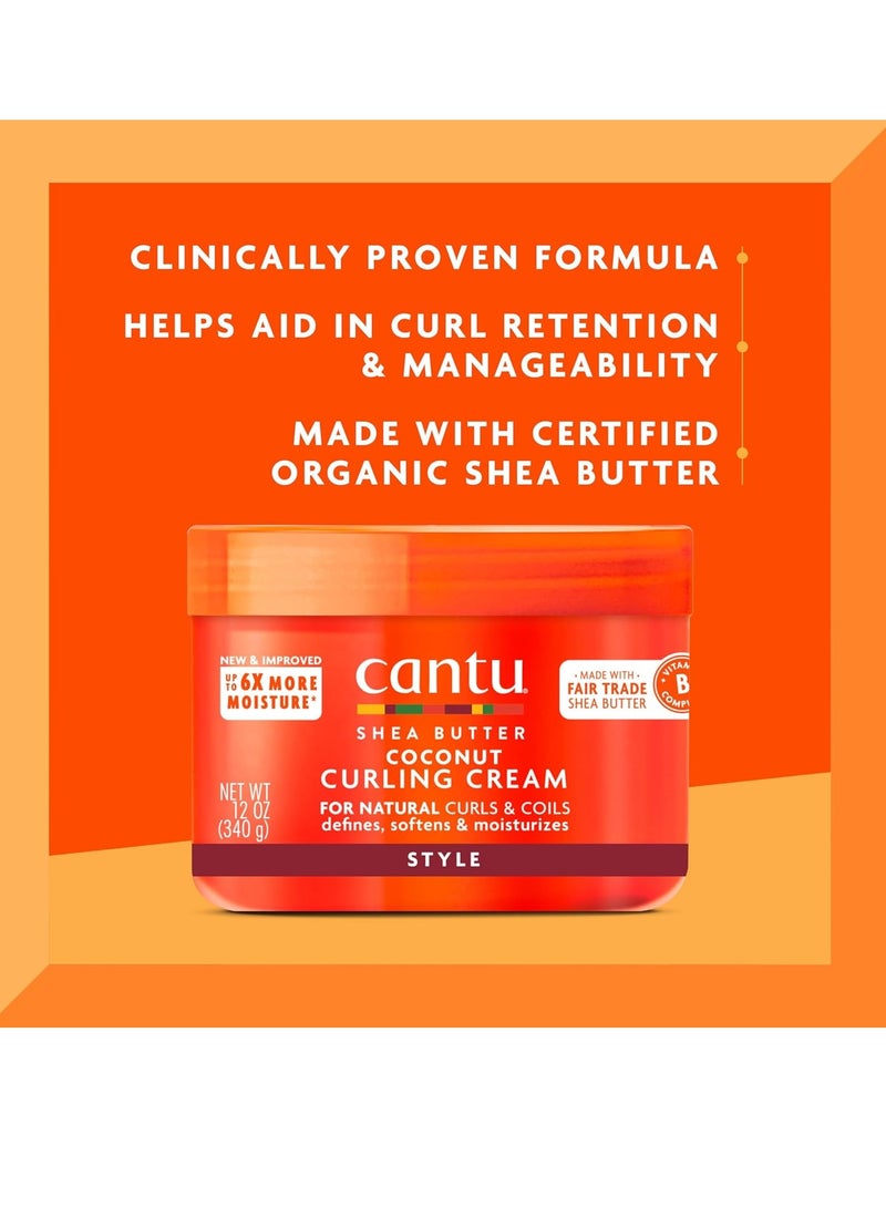 Cantu Cantu Coconut Curling Cream 12 oz & Coconut Oil Shine Mist 8 fl oz Bundle for Natural Hair 12 oz and 8 fl oz  - Image 3