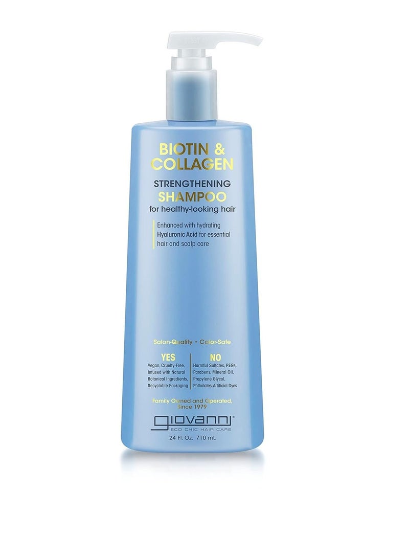 Giovanni GIOVANNI Biotin & Collagen Shampoo - Strengthening Shampoo, Vegan, Cruelty-Free, Infused with Natural Botanical Ingredients, Salon-Quality, Color-Safe, For Healthy-Looking Hair - 24 Oz  - Image 1