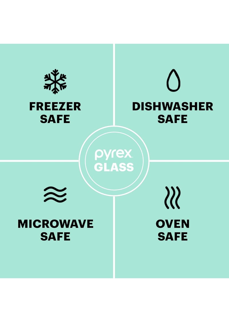 PYREX Pyrex Easy Grab 4-Pack Glass Baking Dish Set (1.5QT, 2QT, 3QT, 8"x8") with BPA-Free Lids, Rectangular Bakeware Set, Dishwasher, Microwave, Freezer & Pre-Heated Oven Safe Red - Image 3