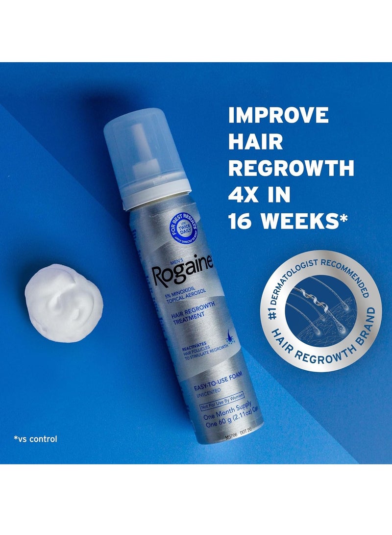 Rogaine Men's Rogaine 5% Minoxidil Foam for Hair Loss and Hair Regrowth, Topical Treatment for Thinning Hair, 3-Month Supply 2.11 Ounce, 3 Countounce - Image 2