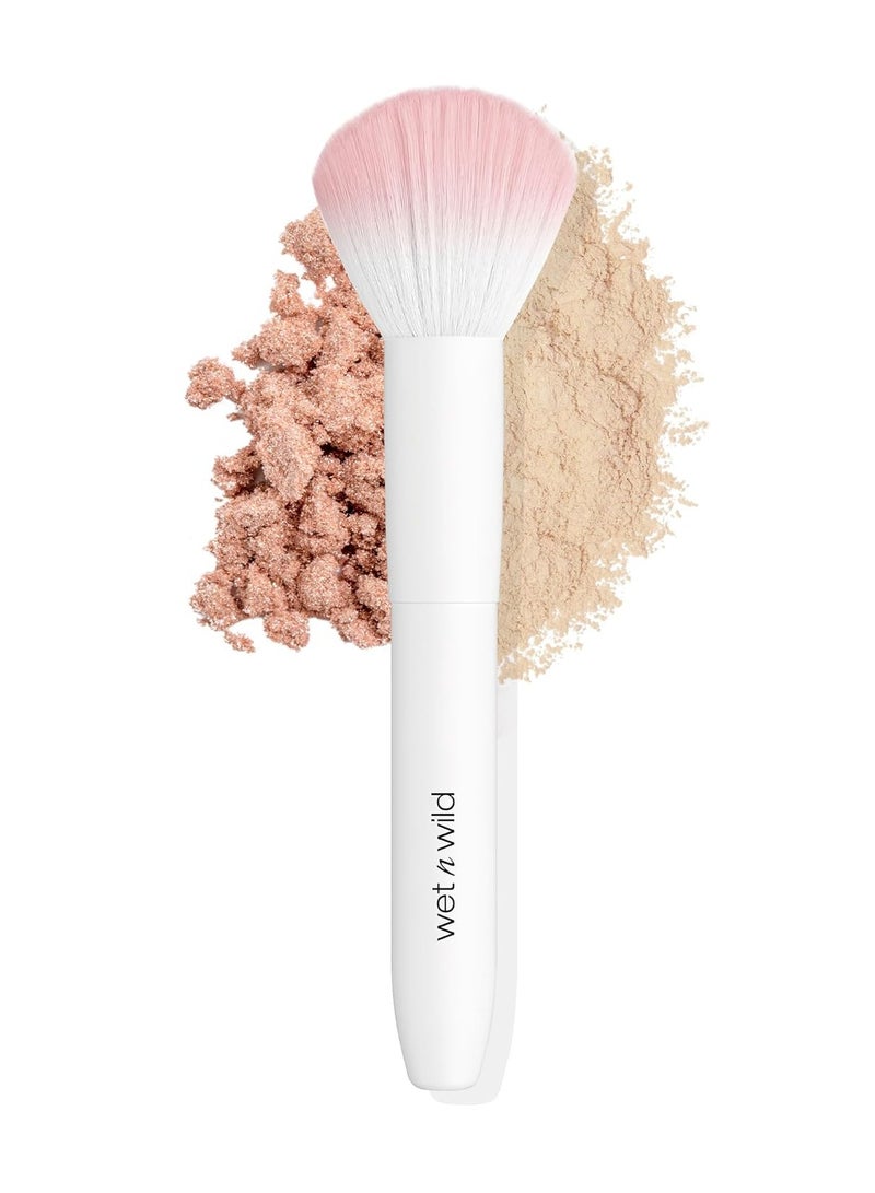 Wet N Wild - Powder Brush, Ultra-Plush Synthetic Bristles for Flawless Application, Soft Touch, Ergonomic Handle for Comfortable Precision Control White - Powder - Image 1