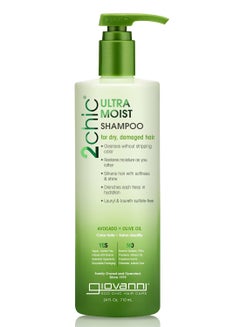 Giovanni 2chic Ultra-Moist Shampoo - Avocado & Olive Oil, Creamy Hydration Formula, Enriched with Aloe Vera, Shea Butter, Botanical Extracts, No Parabens, Color Safe - 24 oz  - Image 1