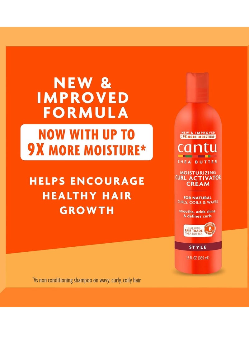 Cantu - Moisturizing Curl Activator Cream 12 fl oz & Comeback Curl Revitalizer Mist Bundle for Natural Hair 12 fl oz (Pack of 2) - Image 1