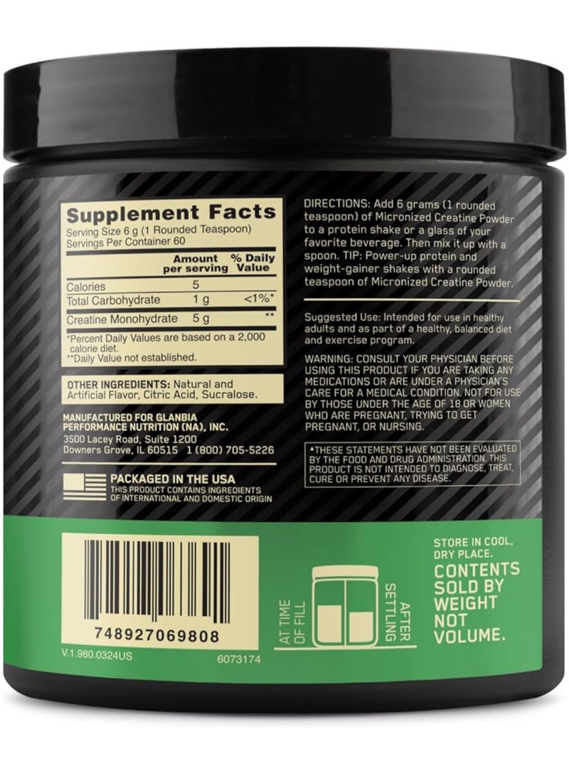 Optimum Nutrition - Micronized Creatine Monohydrate Powder, Supports Muscle Size, Strength & Performance Blueberry Lemonade Creatine, 60 Servings, 360 Grams - Image 1