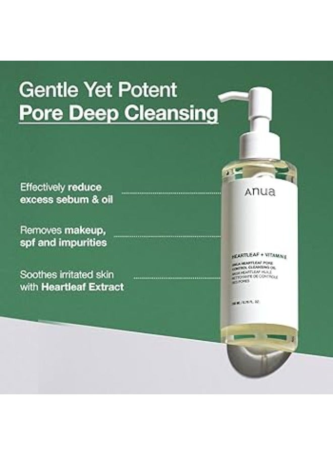 انوا Heartleaf Pore Control Cleansing Oil Korean Facial Cleanser Daily Makeup And Blackheads Removal (200ml) 200ml - Image 3