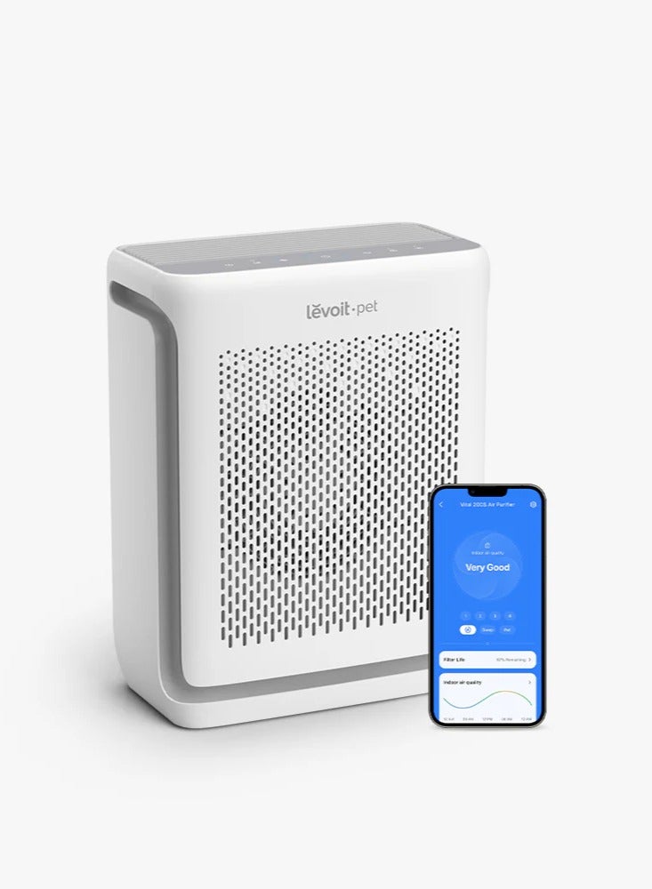 LEVOIT Vital 200S Pet Care Hair Allergies Odors ARC Formula Smart HEPA Air Purifier + Original Filter 200S White - Image 1