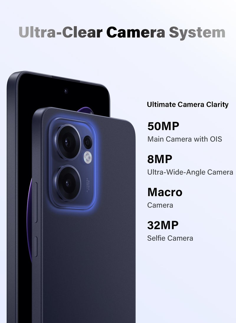 OPPO - Reno13 F 5G Dual SIM 12GB RAM 256GB Skyline Blue 5800mAh Large Battery IP69 Waterproof AI Smartphone - Middle East Version - Image 1
