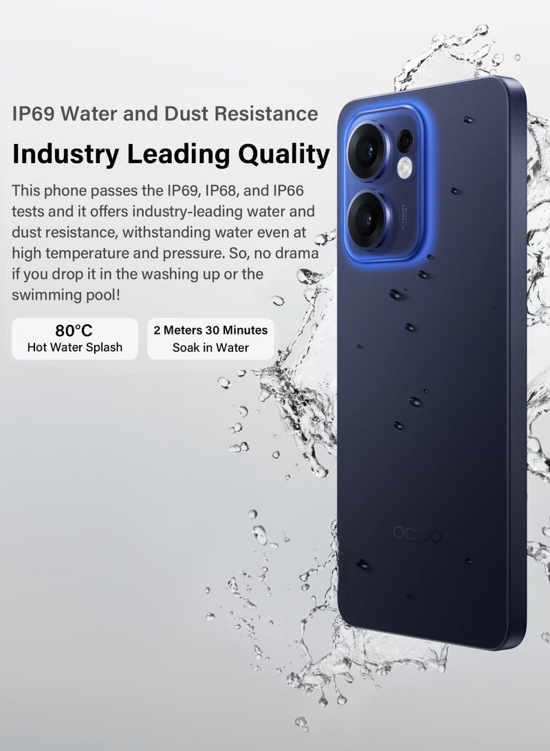 OPPO - Reno13 F 5G Dual SIM 12GB RAM 256GB Skyline Blue 5800mAh Large Battery IP69 Waterproof AI Smartphone - Middle East Version - Image 1
