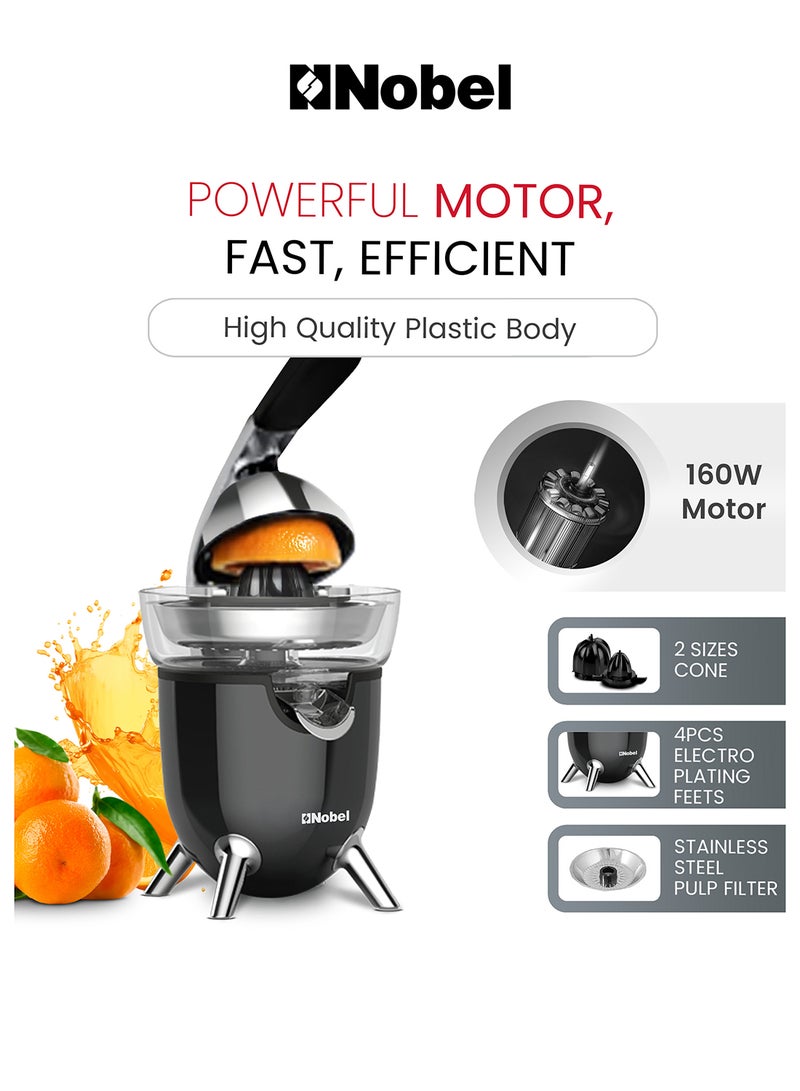 نوبل Nobel Citrus Juicer – High-Performance, 160W Durable, and Ergonomic Electric Juicer with Dual Cones, Quiet Operation, and Easy Maintenance NJ416 160 W NJ416 Black  - Image 4