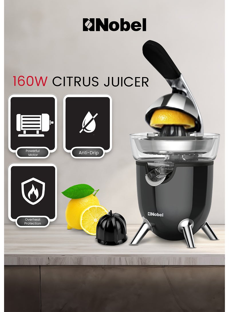 نوبل Nobel Citrus Juicer – High-Performance, 160W Durable, and Ergonomic Electric Juicer with Dual Cones, Quiet Operation, and Easy Maintenance NJ416 160 W NJ416 Black  - Image 3