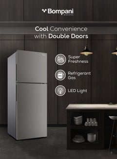Bompani 410L Gross Capacity, 298L Net Capacity Double Door NoFrost Refrigerator with LED Interior Lamp, R600a Refrigerant, Electronic Control System, Glass Shelves — Energy-Efficient Cooling Solution in Dark Silver for Modern Homes and Kitchens 473 kW BR410S Dark Silver  - Image 5