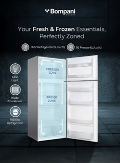 Bompani 525L Gross Capacity 413L Net Capacity Modern Double Door Refrigerator with Inverter Technology, , No-Frost, Multi-Air Flow, and Energy-Efficient Design 456.25 kW BR525SS Inox  - Image 3