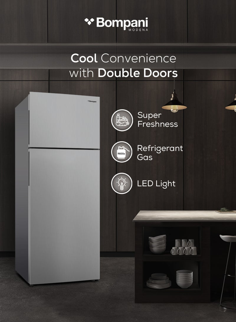 Bompani - 525L Gross Capacity 413L Net Capacity Modern Double Door Refrigerator with Inverter Technology, , No-Frost, Multi-Air Flow, and Energy-Efficient Design 456.25 kW BR525SS Inox - Image 1