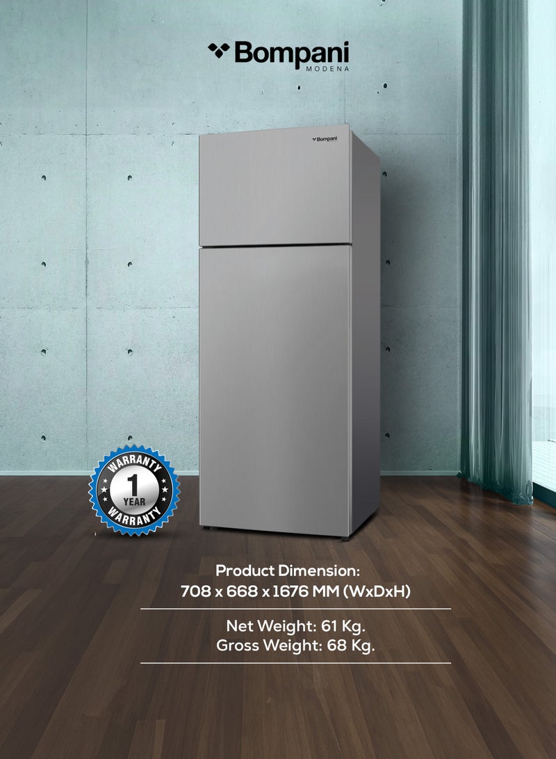 Bompani - 525L Gross Capacity 413L Net Capacity Modern Double Door Refrigerator with Inverter Technology, , No-Frost, Multi-Air Flow, and Energy-Efficient Design 456.25 kW BR525SS Inox - Image 1