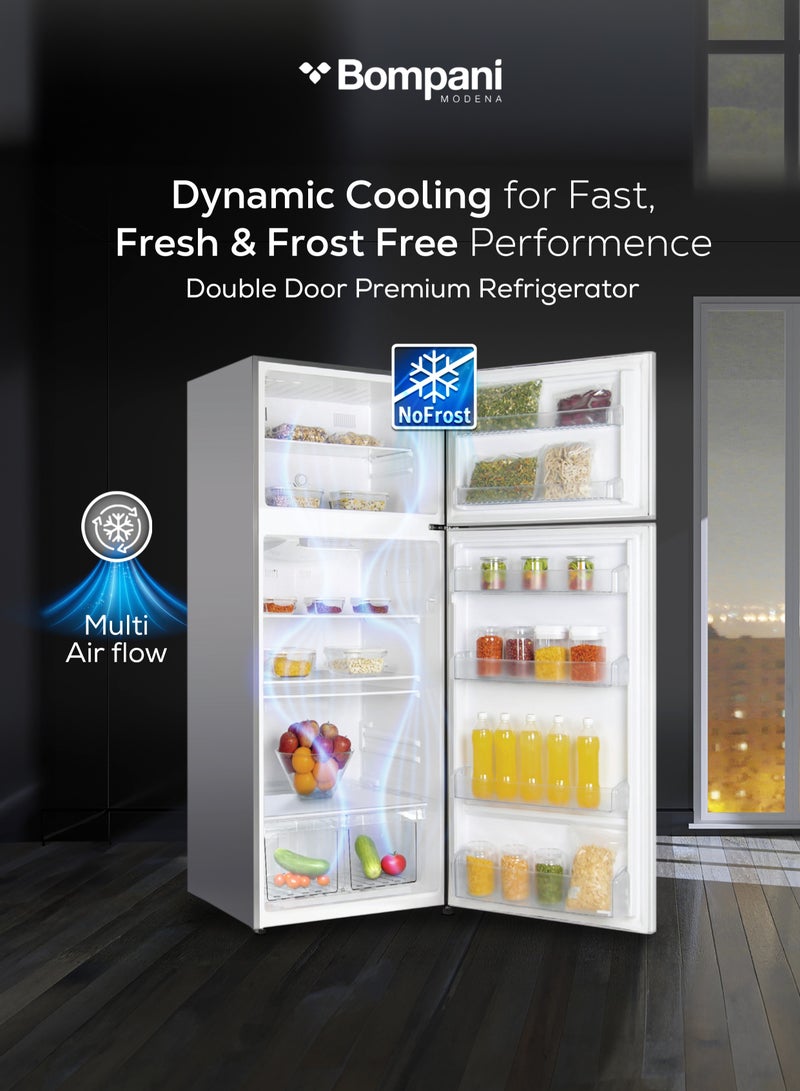 Bompani - 525L Gross Capacity 413L Net Capacity Modern Double Door Refrigerator with Inverter Technology, , No-Frost, Multi-Air Flow, and Energy-Efficient Design 456.25 kW BR525SS Inox - Image 1