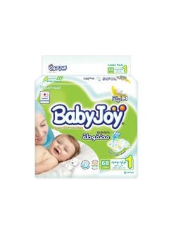 BabyJoy Newborn Compressed Diamond Diapers Size 1, Up To 4 Kg, 68 Count 