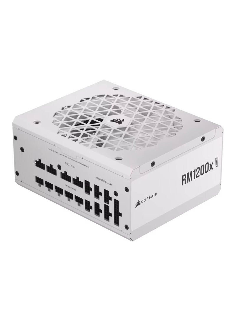CORSAIR RM1200x Shift Fully Modular ATX Power Supply, 1200W Power, 80 Plus Gold, Modular Side Interface, ATX 3.0 & PCIe 5.0 Compliant, Zero RPM Fan Mode, 105°C-Rated Capacitors, CP-9020276-UK White  - Image 1