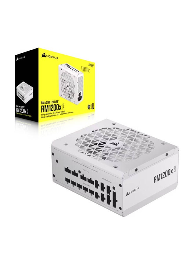 CORSAIR RM1200x Shift Fully Modular ATX Power Supply, 1200W Power, 80 Plus Gold, Modular Side Interface, ATX 3.0 & PCIe 5.0 Compliant, Zero RPM Fan Mode, 105°C-Rated Capacitors, CP-9020276-UK White  - Image 4