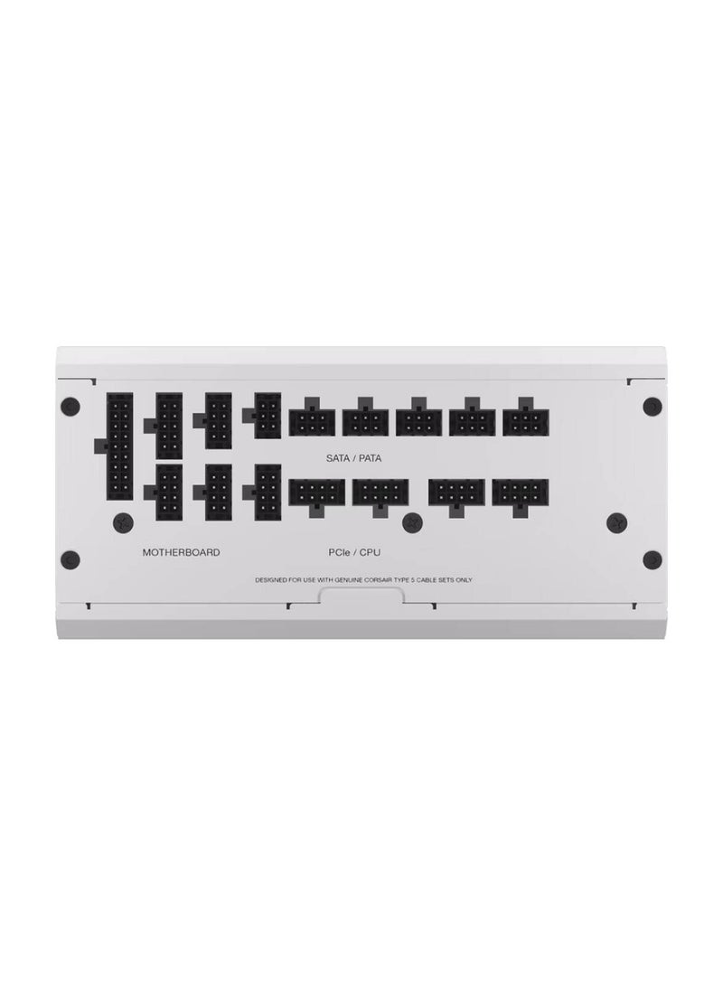 CORSAIR RM1200x Shift Fully Modular ATX Power Supply, 1200W Power, 80 Plus Gold, Modular Side Interface, ATX 3.0 & PCIe 5.0 Compliant, Zero RPM Fan Mode, 105°C-Rated Capacitors, CP-9020276-UK White  - Image 3
