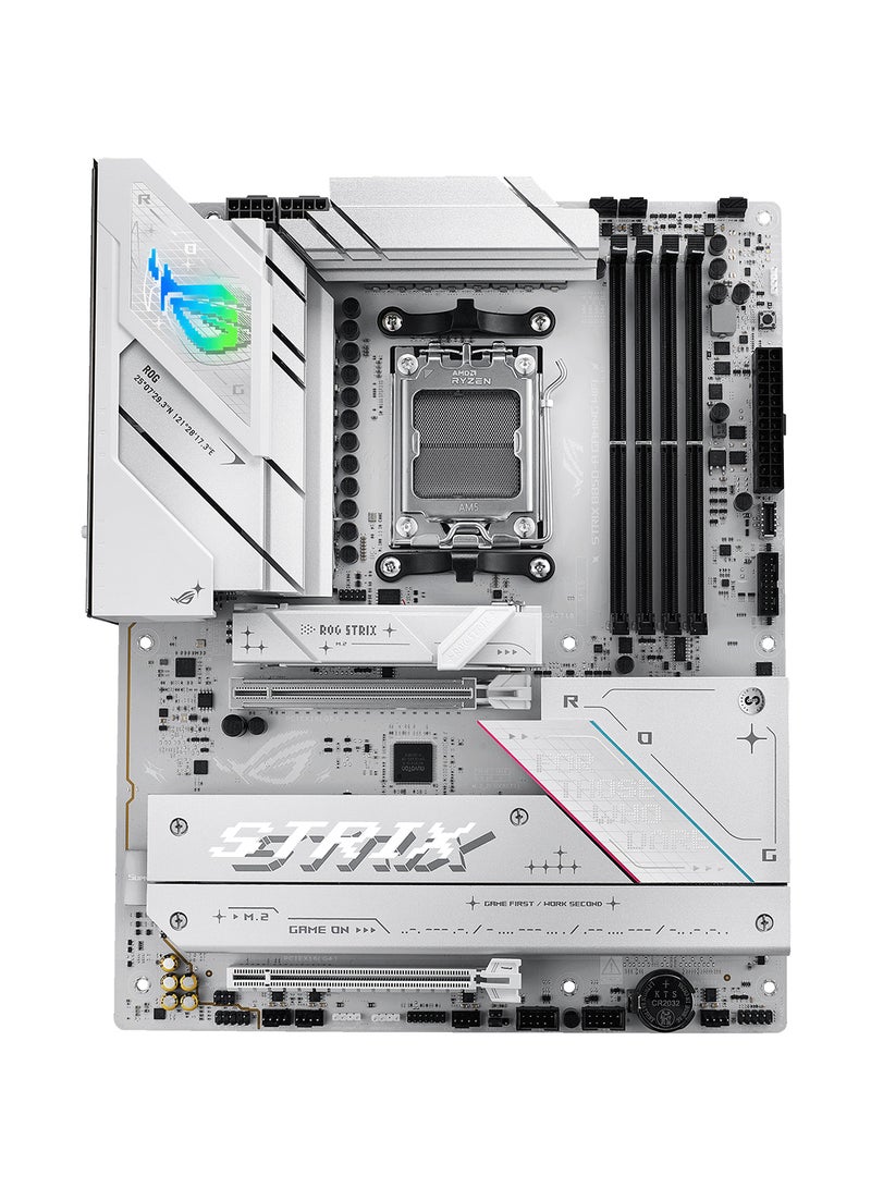 أسوس - ROG STRIX B850-A GAMING Wi-Fi Motherboard | AMD AM5 Socket, B850 Chipset, 4 x DIMM DDR5 Slots (Up to 192GB, 8000+ MT/s OC), PCIe 5.0 x16, Wi-Fi 7, 2.5Gb Ethernet, 4 x M.2 Slots, USB 20Gbps Type-C, SupremeFX ALC4080 Audio, Aura Sync RGB Lighting, AI Networking II, BIOS FlashBack, ATX Form Factor | 90MB1J50-M0EAY0 White - Image 1