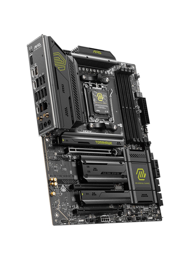 MSI MAG X870E TOMAHAWK Wi-Fi ATX Motherboard, AMD X870E Chipset, Socket AM5, Supports AMD Ryzen™ 9000/8000/7000 Series, 4x DDR5 UDIMM Slots (Up to 256GB), DDR5 Memory Support up to 8400+ MT/s, PCIe 5.0 x16, 4x M.2, 5G LAN, Wi-Fi 7, Bluetooth 5.4, 32-bit/384kHz Audio, USB 40Gbps Type-C, 8K HDMI™, 4x EZ Debug LEDs | 911-7E59-002 Black  - Image 3