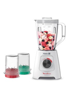 Moulinex Blend force Blender 800 Watt 2 Liters (1.25L Net) Grinder and Chopper White LM4231EG. 1.25 L 800 W LM4231EG White  - Image 1