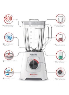 Moulinex Blend force Blender 800 Watt 2 Liters (1.25L Net) Grinder and Chopper White LM4231EG. 1.25 L 800 W LM4231EG White  - Image 4