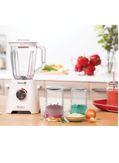 Moulinex Blend force Blender 800 Watt 2 Liters (1.25L Net) Grinder and Chopper White LM4231EG. 1.25 L 800 W LM4231EG White  - Image 3