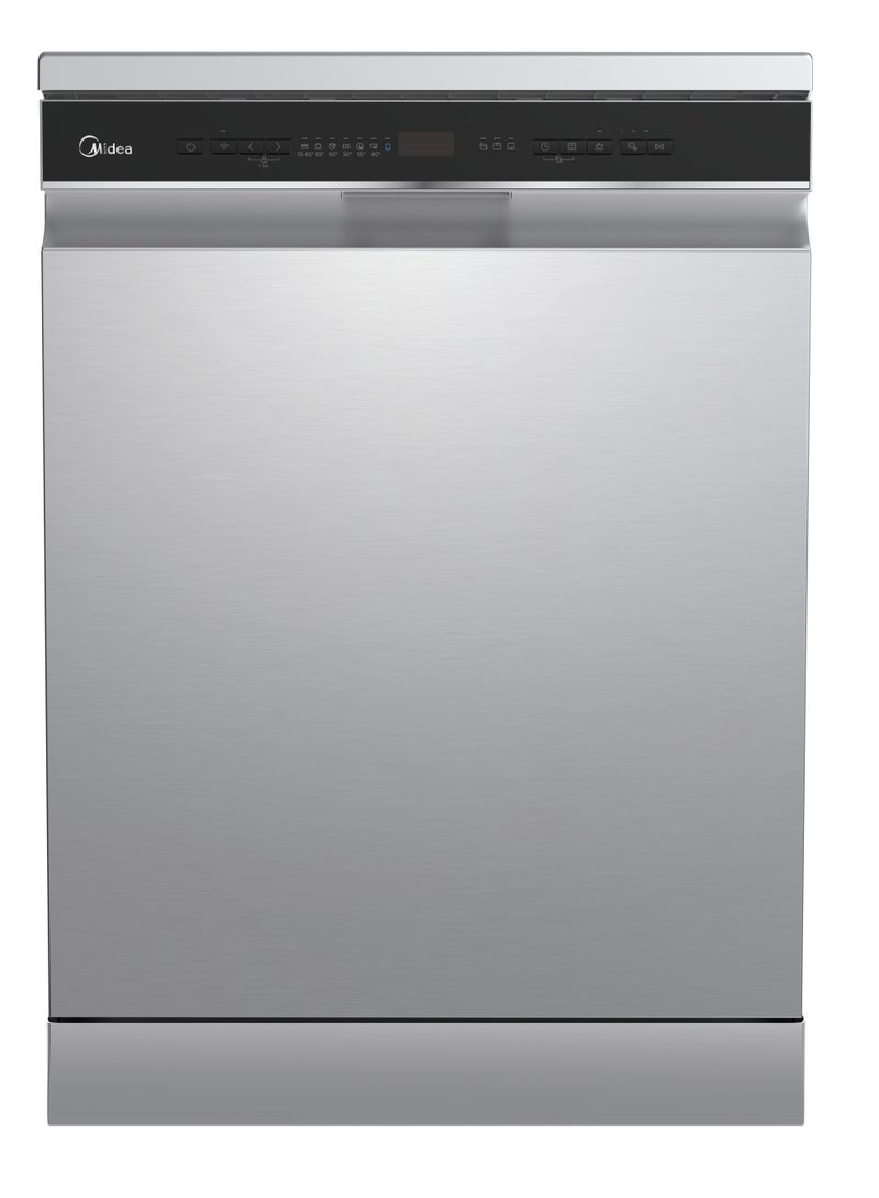مديا Dishwasher 14 Place Sets Londish Fresh Auto Open WIFI Dual Zone Wash ABT Filter Adjustable Rack - MDWEF1433D(SS)-WI-EG Silver  - Image 3