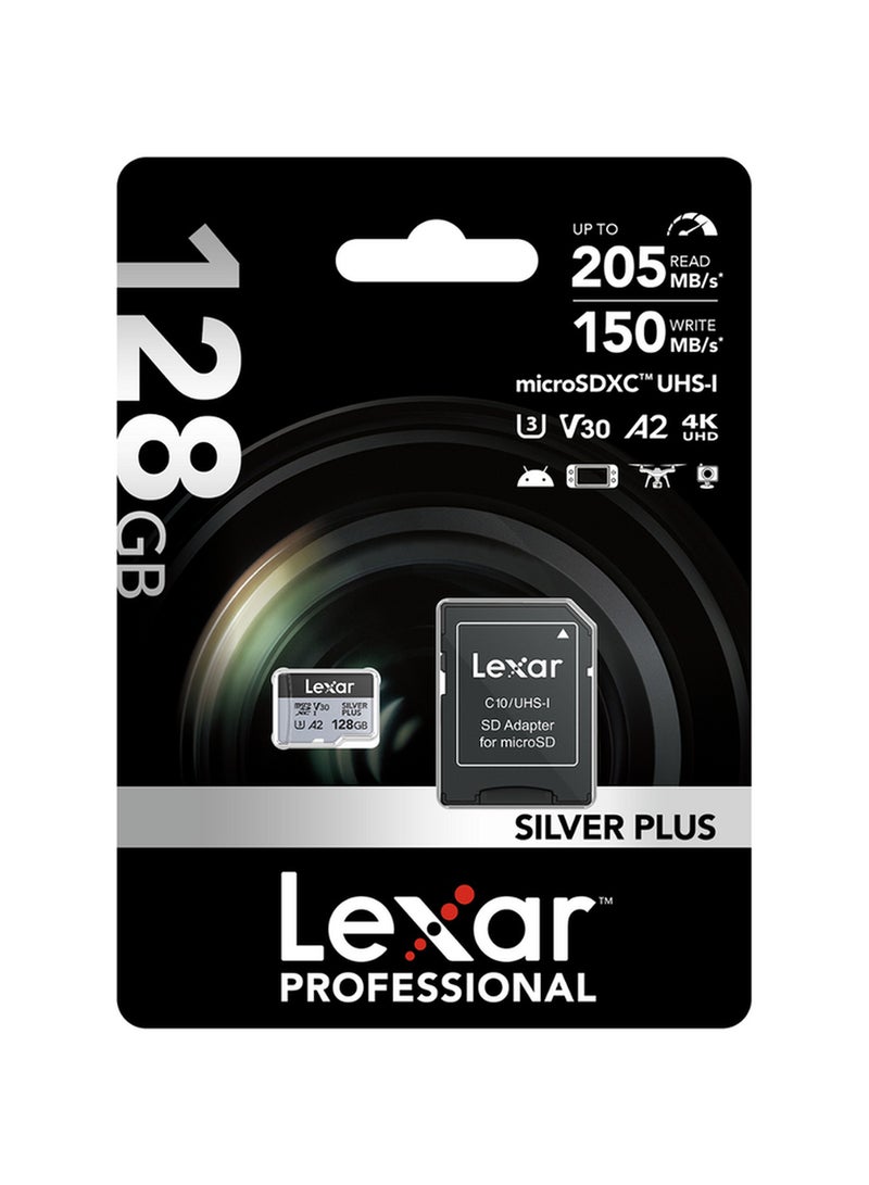 ليكسار MicroSDXC UHS-I Memory Card LMSSIPL128G-BNANG Silver 128GB 128 GB - Image 1