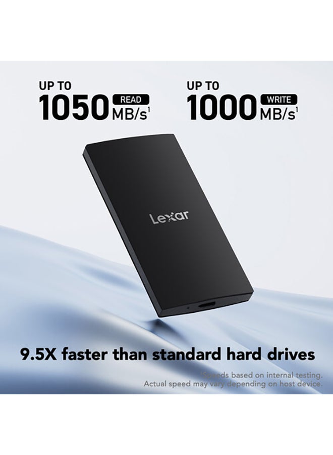 1TB Portable External SSD USB 3.2 Gen 2, LSL300001T-RNBNG, Black 1 TB