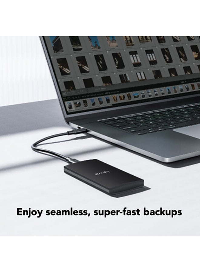 1TB Portable External SSD USB 3.2 Gen 2, LSL300001T-RNBNG, Black 1 TB