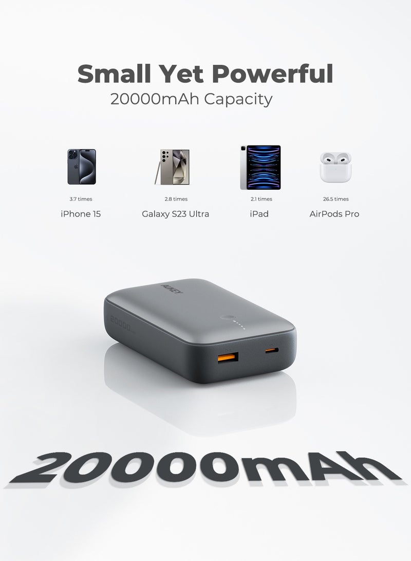 أوكي AUKEY Power Bank Spark 20,000 mAh 20W PD Charging mAh22.5W , Y57 GY  - Image 3