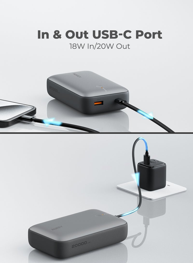 أوكي AUKEY Power Bank Spark 20,000 mAh 20W PD Charging mAh22.5W , Y57 GY  - Image 5