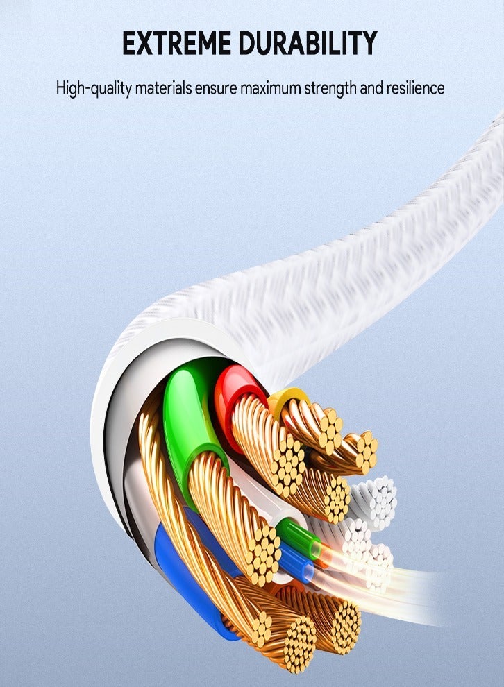 AUKEY 1.8m 100W Nylon Braided USB-C to USB-C Cable with Kevlar Core (White) - Image 4