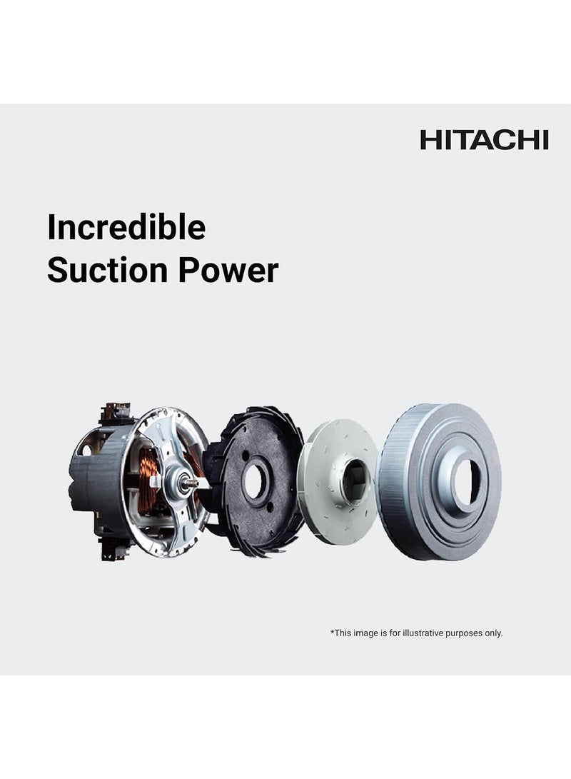 HITACHI - Drum Vacuum Cleaner 2200 Watts, 21L Tank Dust Capacity, Aero Power Brush to Clean Efficiently, Metal Pipe, Dusting Brush & Crevice Nozzle, Washable Filter, Best for Home & Office 2200 W CV965NBLGCM ‎Blue/Purple - Image 1
