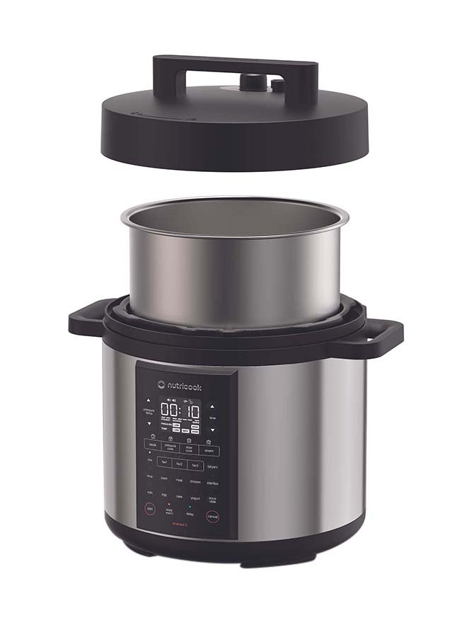 nutricook - Smart Pot 3, Cooker Base, SS Inner Pot, Steam Rack, Measuring Cup, User Guide, 6 L 1200 W NC-SP320 Stainless Steel - Image 1