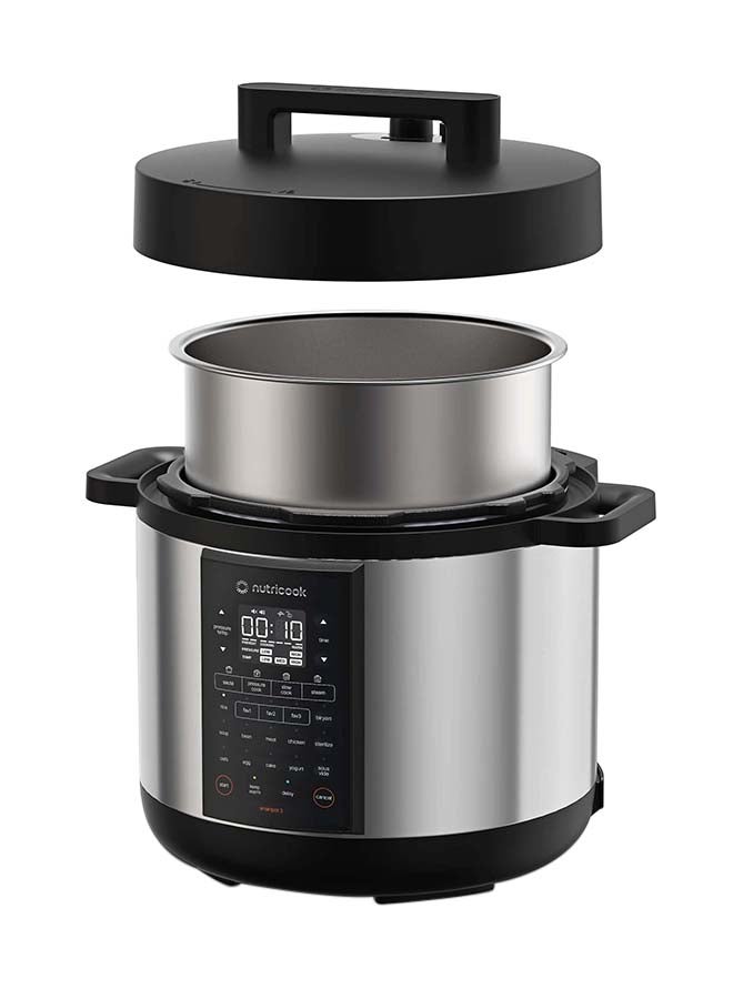 نيوتري كوك Smart Pot 3, Cooker Base, SS Inner Pot, Steam Rack, Measuring Cup, User Guide, 8 L 1500 W NC-SP330 Stainless Steel  - Image 2