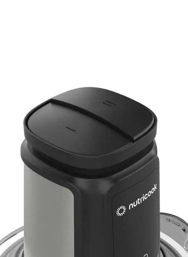 nutricook - Multi-Purpose Glass Chopper & Mincer, 500W, 1.2L with 4 SS Blade detachable System, Easy to Clean, Pulse Speed for Precision, Ice Crushing, Anti Slip Ring, 2-Year Warranty 1.2 L 500 W NC-CH1200 Black - Image 1