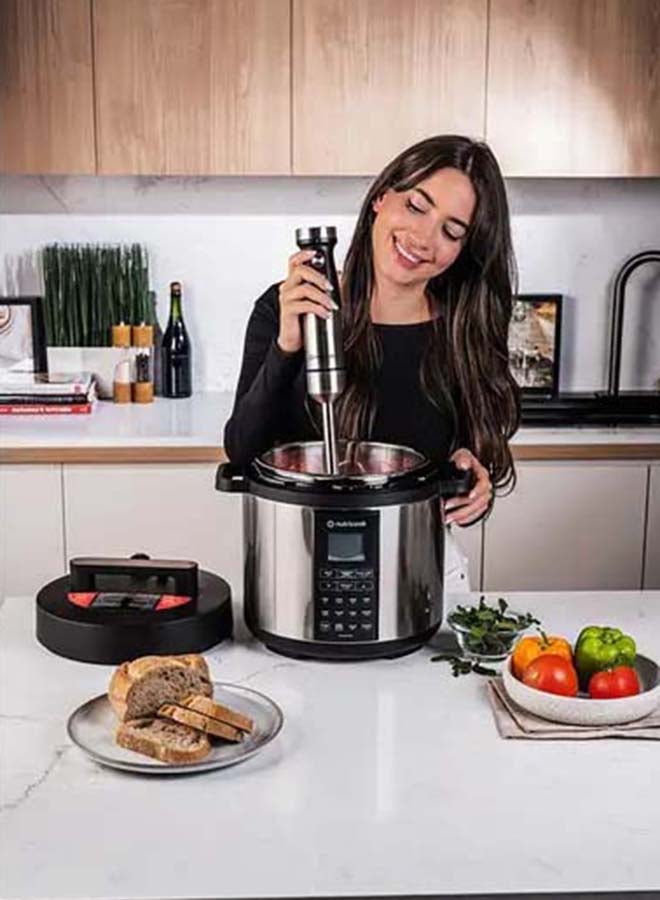 nutricook - Hand Blender 1200W DC motor with 20 variable speed, 700ml Beaker,500ml Chopping Bowl, Stainless Steel Blades, Whisk 4in1 Blend,Chop,Whisk,Froth 2-Year Warranty HB100ME Stainless Steel - Image 1