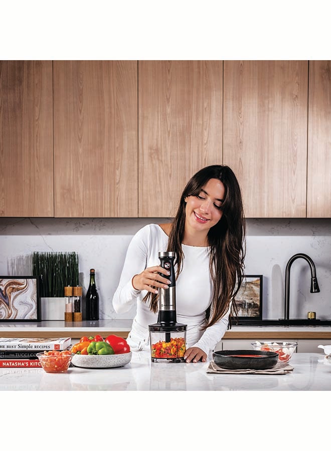 nutricook - Hand Blender 1200W DC motor with 20 variable speed, 700ml Beaker,500ml Chopping Bowl, Stainless Steel Blades, Whisk 4in1 Blend,Chop,Whisk,Froth 2-Year Warranty HB100ME Stainless Steel - Image 1