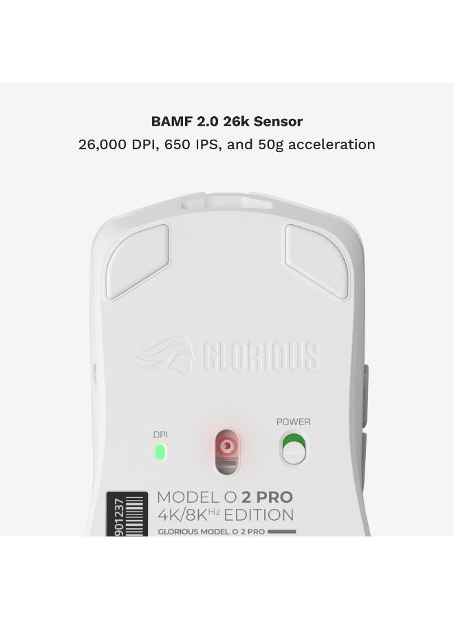 Glorious Gaming Model O 2 PRO 4K/8K White Wireless Gaming Mouse - Image 4