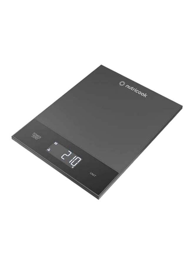 nutricook Kitchen Scale, upto 5kgs, 4 precision weighing sensors, Switch between grams, pounds & ounces, fluid ounces, and millilitres, Auto shut off! and auto calibrate, Tare/Zero function, KS205PK black 