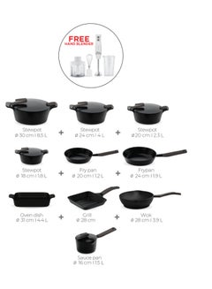 بيريكس Artisan Granite Set of 24 + Free Gift Mienta Hand Blender Black 