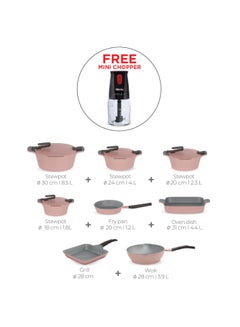 Artisan Granite Set of 21 + Free Gift Mienta Mini Chopper Rose - pnsku/N70151753V/45/_/1739354116/541a0181-c073-4db0-a779-a408537e4403