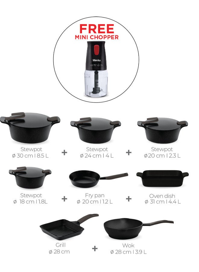 PYREX - Artisan Granite Set of 21 + Free Gift Mienta Mini Chopper Black - Image 1
