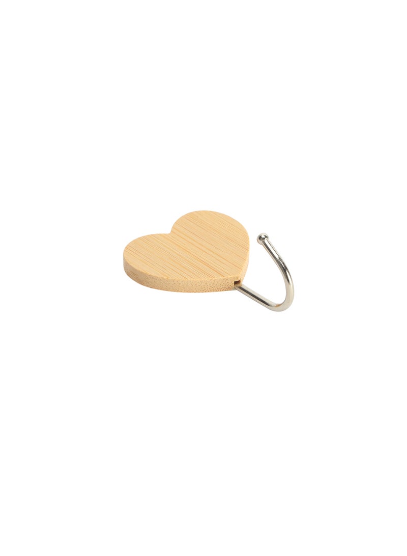 رويال فورد Royalford Heart-Shaped Bamboo Sticky Hook- RF12492/ Pack of 2, Hooks for Clothes, Hats, Scarves, Kitchen Supplies, etc. for Wooden, Steel, Plastic, Glass Multicolor - Image 4