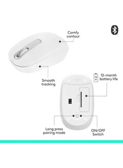 Logitech M196 Bluetooth Wireless Mouse, Compact and Portable Mouse for Laptops, Tablets and More, 12-Month Battery, Smooth Tracking, Compatible With PC and Mac, Windows and MacOS | Off-White  - Image 5