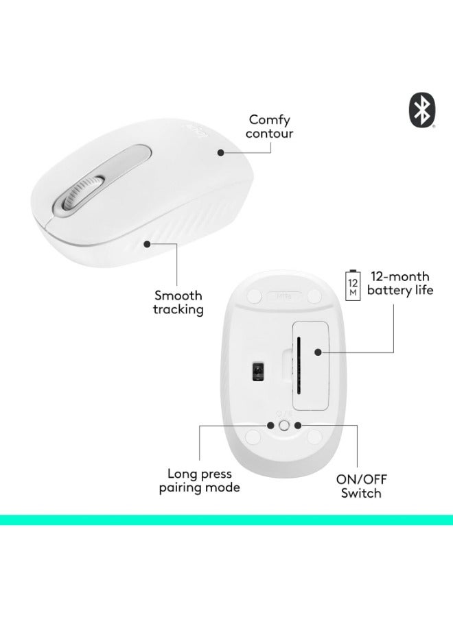 Logitech - M196 Bluetooth Wireless Mouse, Compact and Portable Mouse for Laptops, Tablets and More, 12-Month Battery, Smooth Tracking, Compatible With PC and Mac, Windows and MacOS | Off-White - Image 1